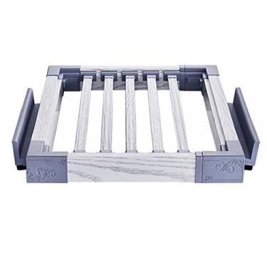 Imagem de Suporte retangular ajustável para calças, haste retrátil para guarda-roupa, trilho silencioso para armários, organizador de calças que economiza espaço (bateria *1: 45 x 38 cm/17,7 x 14,9 pol.)