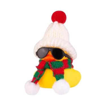 Imagem de Enfeite De Carro De Pato De Borracha De Inverno Com Mini Chapéu E Cach
