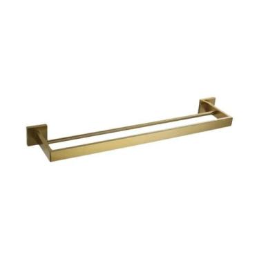 Imagem de Suporte De Toalhas De Aço Inoxidável Preto Montado Na Parede, Design S