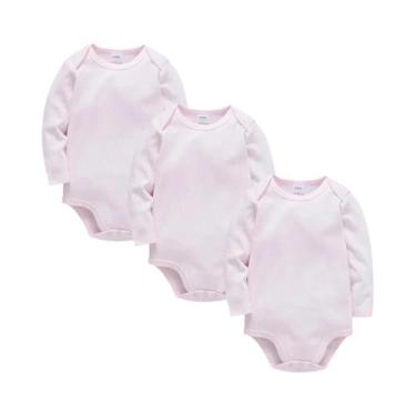 Imagem de Macacão De Algodão Branco De Manga Longa Para Bebês De 0 a 24 Meses, U