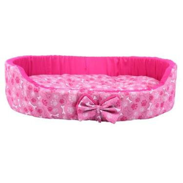 Imagem de Caminha Pet Espuma Europa Lacinho Oval Cães Gatos Cachorrinhos Porte P