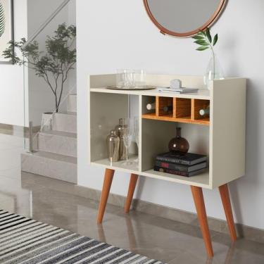 Imagem de Aparador Buffet Bar Retro RUBI Com Adega/Suporte Pés Palito - Quality 