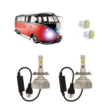 Imagem de Kit Lâmpadas Super Led Farol Alto Baixo VW Kombi 1976 à 2014