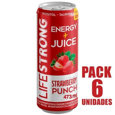 Imagem de Energético Life Strong Energy Drink 6 unidades Strawberry-Unissex