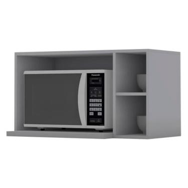 Imagem de Armario Aereo Para Microondas Mdf 80 Cm Americana C557 Cinza Henn