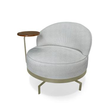 Imagem de Poltrona Giratória Glamour Linho Boucle - Lucadi Home