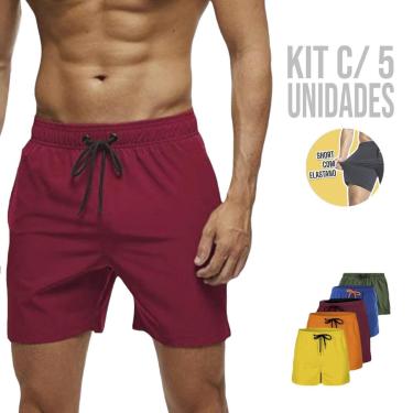 Imagem de KIT 5 Shorts TACTEL ELASTANO Academia Treino Corrida MASCULINO 725-Masculino