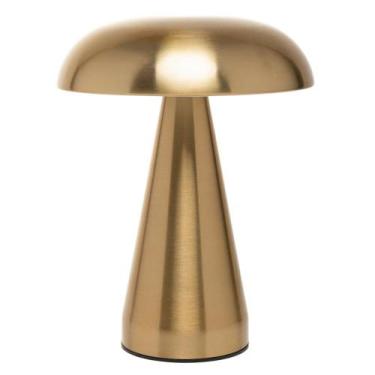 Imagem de Luminária de Mesa Led 3 Tons Usb Lyor Mushroom Dourada Metal