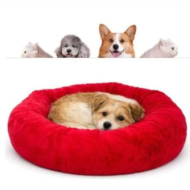 Imagem de Caminha donut nuvem pet pelucia redonda cama peluciada ninho casinha c