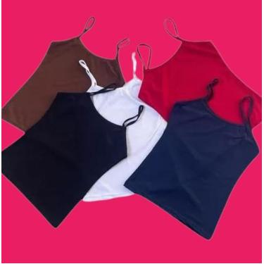 Imagem de Blusa Feminina Alcinha Básica Canelada Sem Bojo regata verão Tendencia