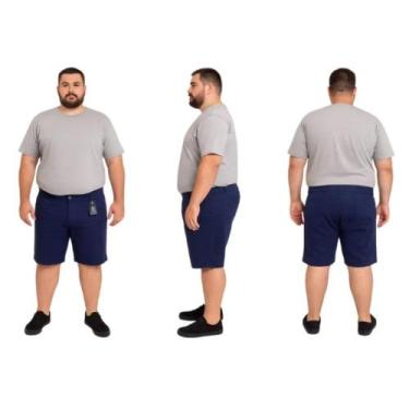 Imagem de Bermuda Jeans Masculina Plus Size - Mil Grau Jeans, Azul escuro, 50