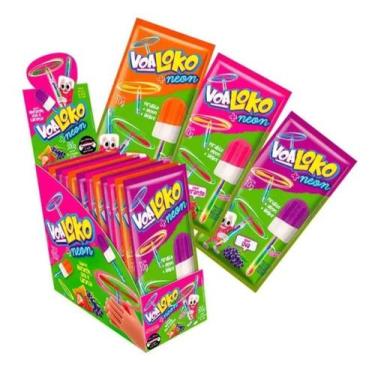 Imagem de Pirulito Neon Voa Loko Danilla - Morango Uva Laranja 30un