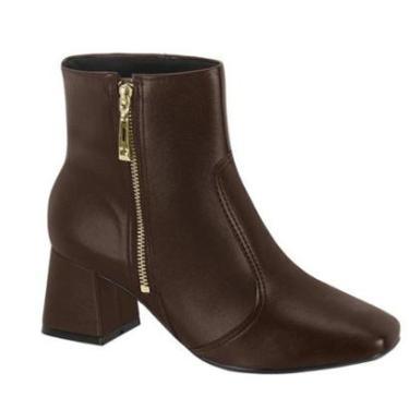 Imagem de Bota Feminina Vizzano Cano Curto 3098.107 Napa Berlim Marrom Café-Feminino