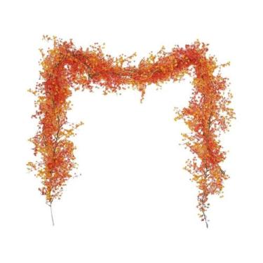 Imagem de Guirlanda De Plantas Artificiais De 1,8m Com Samambaias Vermelhas E He