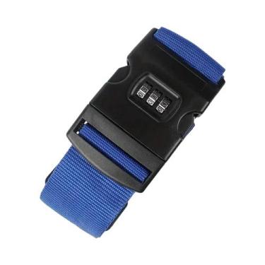 Imagem de Cinta De Bagagem Ajustável Antifurto Com Cadeado De Senha Para Malas E