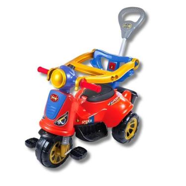 Imagem de Motoca Infantil Pedal E Passeio Triciclo Avespa Homem Aranha, Vermelho