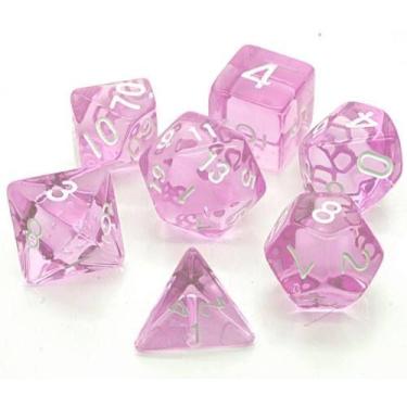 Imagem de Conjunto de 7 Dados de RPG Rosa - Geek Marketplace