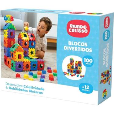 Imagem de Blocos de Montar Divertidos 100 Peças Brinquedo Educativo - GGBPLAST