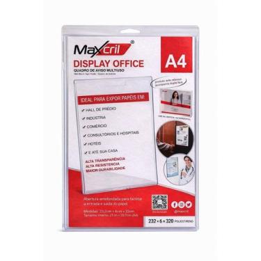 Imagem de Display A4 Porta Documento Transparente Quadro de Avisos Suporte Acríl