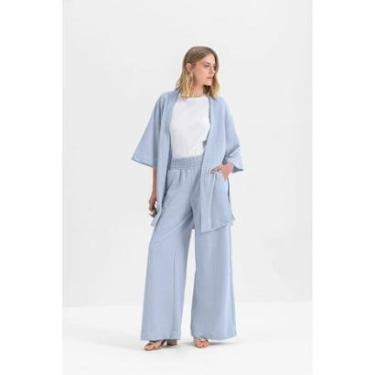 Imagem de Kimono Feminino Em Malha Essendi Azul Claro-Feminino