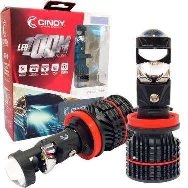 Imagem de Lâmpada Led H8 H11 H16 Mini Projetor Zoom Slim 6000K 10000Lm 12V 24V  