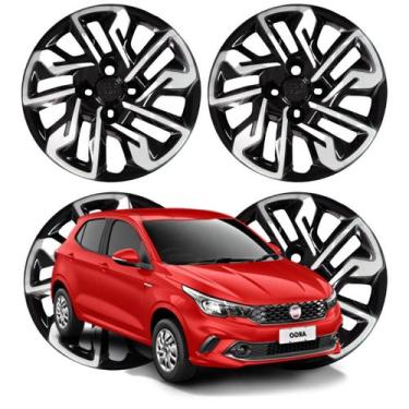Imagem de Jogo Calota Aro 14 Fiat Argo 2017-2020 Cubo Baixo Preto/ Prata 292CB-P