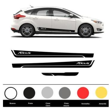 Imagem de Kit 3 Adesivo Carro Ford Focus Faixas Laterais E Traseira - onl