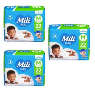 Imagem de Kit C3 Fralda Infantil Jumbinho M C/22 - Mili