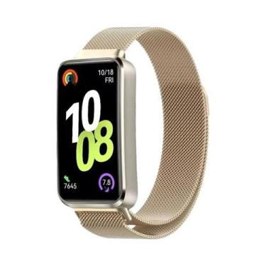 Imagem de Pulseira Magnética De Metal Confortável Huawei Band 10 9 8 Com Fecho M