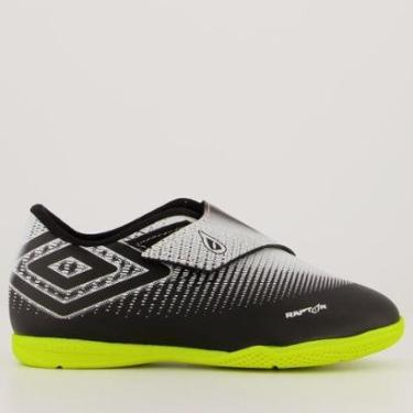 Imagem de Chuteira Umbro Raptor 2.2 Futsal infantil Preta e Branca-Masculino