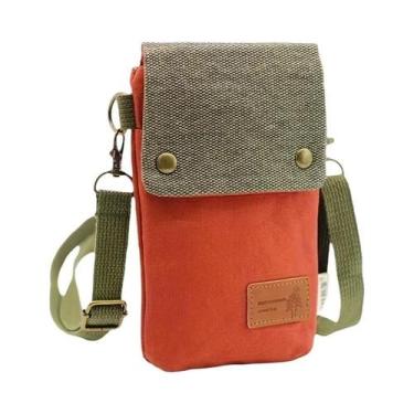Imagem de Bolsa Transversal Feminina De Lona De Cor Sólida Com 3 Camadas Para Ce
