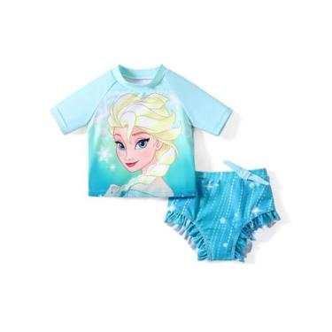 Imagem de Maiô Disney Elsa, 2 peças, tanquíni infantil UPF 50+