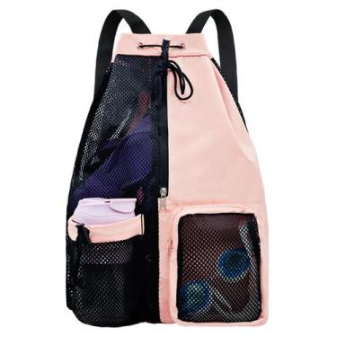 Imagem de Mochila de praia, bolsa de natação impermeável de malha lifwimner, ros
