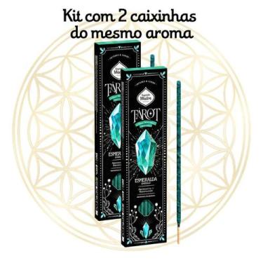 Imagem de Incenso Sagrada Madre Vareta Linha Tarot Gemas Protetoras, 2 X Esmeral