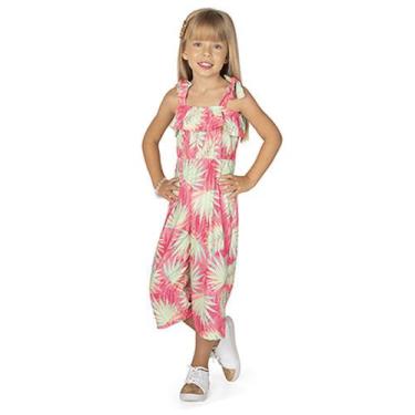 Imagem de Macacão Macaquinho Infantil Menina Rosa Folhas Festas - Alekids, 6