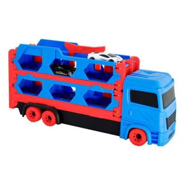 Imagem de Caminhão Cegonha Transport Gigante 1,5m Dm Toys 2 Carrinhos