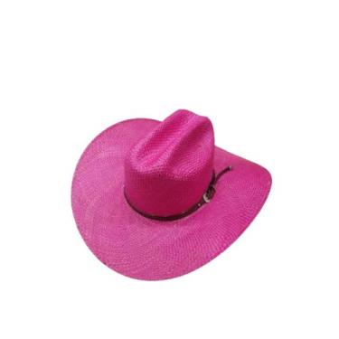 Imagem de Chapéu Buriti Americano Cowgirl Colorido - Karandá, Rosa