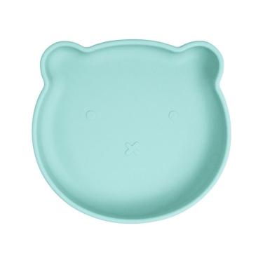 Imagem de Prato Alimentação Infantil Bebê Freso Baby Silicone Livre Bpa Ventosa Forte Blw Urso Verde