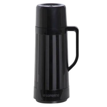 Imagem de Garrafa Térmica Café Chá Grande 1L Soprano Topázio -, Preta