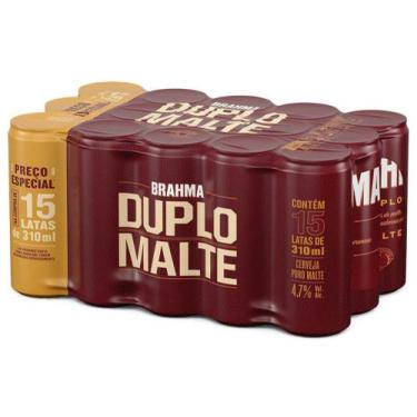 Imagem de Cerveja Brahma Duplo Malte Lager 15 Unidades - Lata 310ml