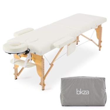 Imagem de Maca Portátil Premium, Divã Cama de Fisioterapia, Estética, Massoterapia, Massagem, Quiropraxia, Depilação, Tatuagem - Altura Ajustável + bolsa de transporte - Branca Creme BKZA - MSG 101