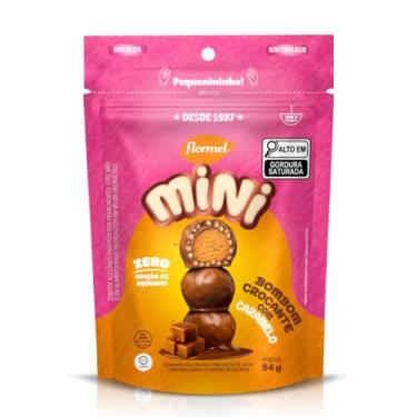 Imagem de Mini Bombom Crocante com Caramelo FLORMEL Zero Açúcar -Pouch com 54g