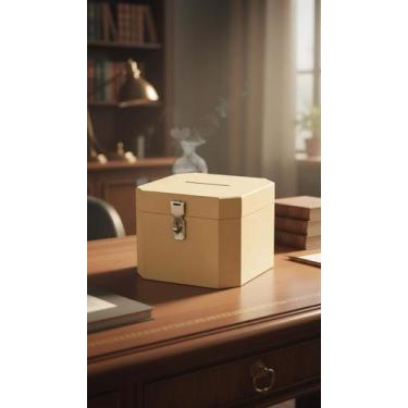 Imagem de Cofrinho Oitavado MDF com Fecho e Porta Cadeado - Congratulations Stor