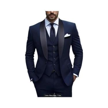Imagem de Terno Slim Fit Masculino De Alta Qualidade Para Casamento, Traje Forma