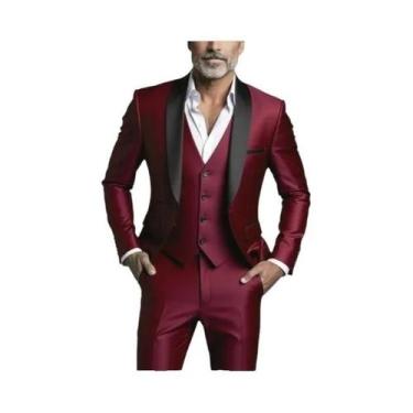 Imagem de Terno Slim Fit Masculino De Alta Qualidade Para Casamento, Traje Forma