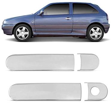 Imagem de Jogo Aplique Cromado para Maçaneta Vw Gol Parati Saveiro G2 2 Portas