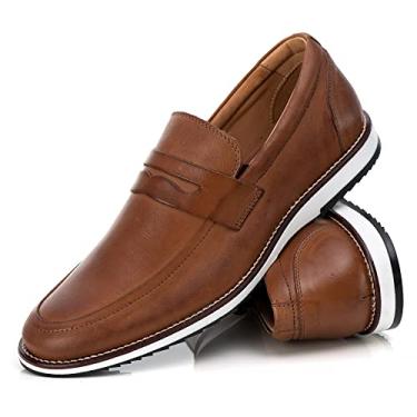 Imagem de Sapato Iate Casual Masculino Brogue Premium Couro Confort Andora cor:Marrom;Tamanho:43