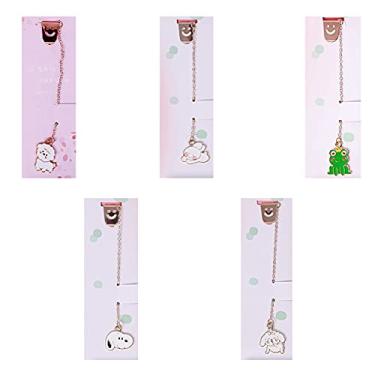 Imagem de Marcadores de livros, 5 peças Conjunto de marca-páginas de metal de desenho animado Marcadores de livro criativos para escola escritório professor estudante material de papelaria marcadores fofos para ler o livro