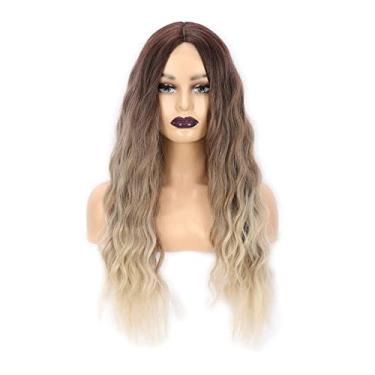 Imagem de Perucas JAMBHALA Longas Retas para Mulheres Peruca Sintética de Cabelo Macio Natural para Diário/Festa/Cosplay 66 CM Degradê marrom claro