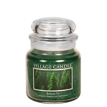 Imagem de Village Candle Bálsamo abeto médio vidro boticário vela perfumada, (473 ml), verde